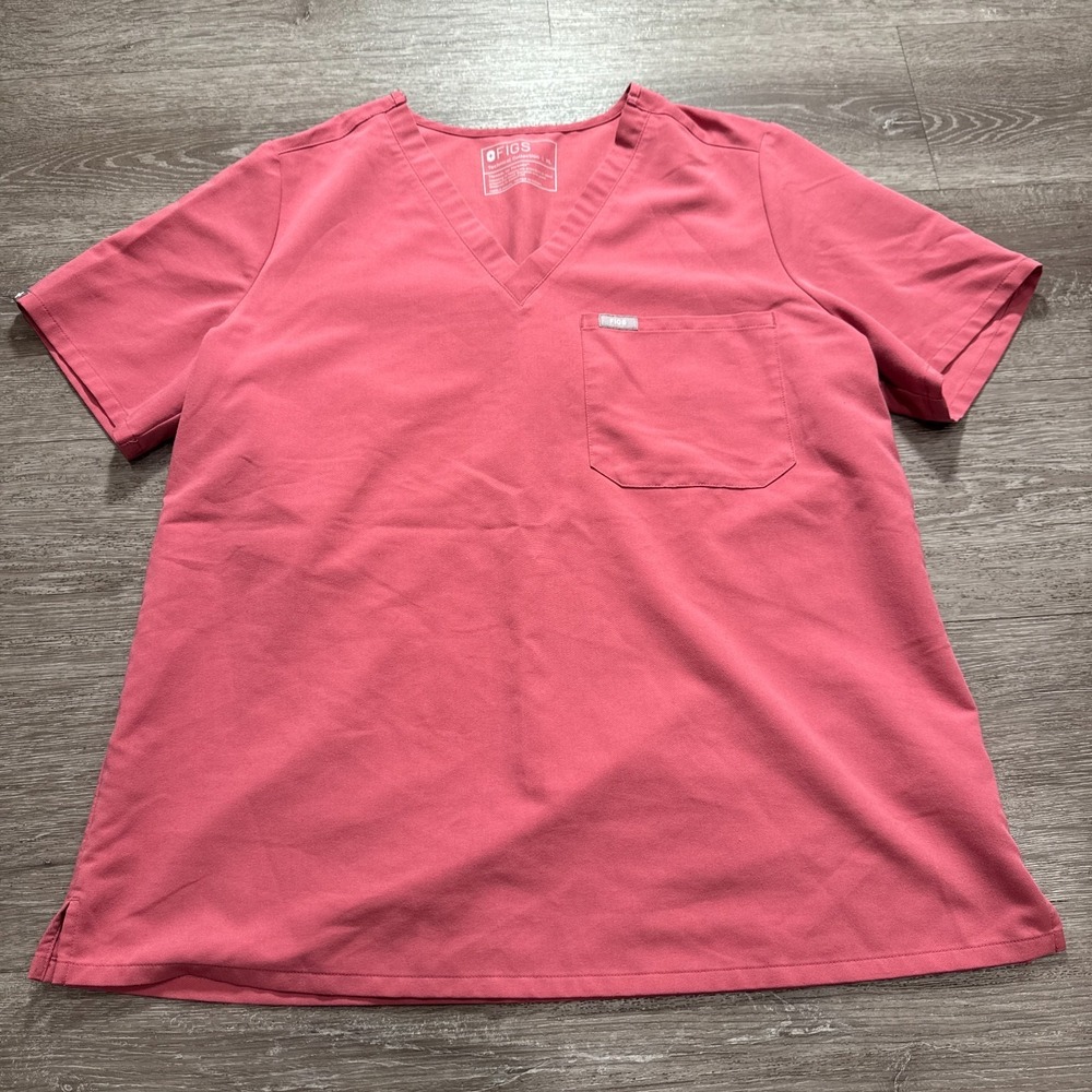 FIGS Scrub Shirt Womens XL Pink Polyester Technical Collection Nurse Medical